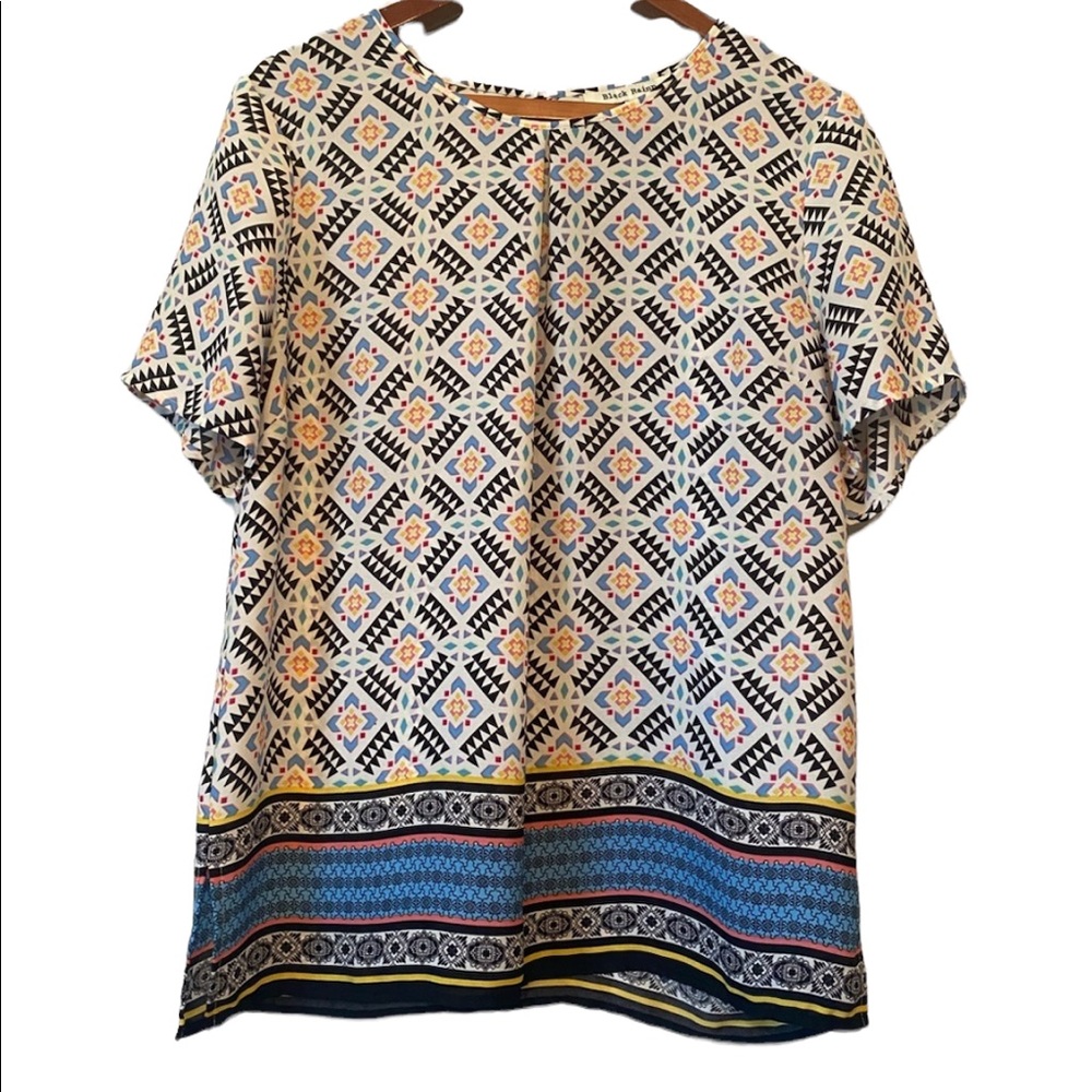 Black Rainn brand short sleeve multicolored Designed Shirt